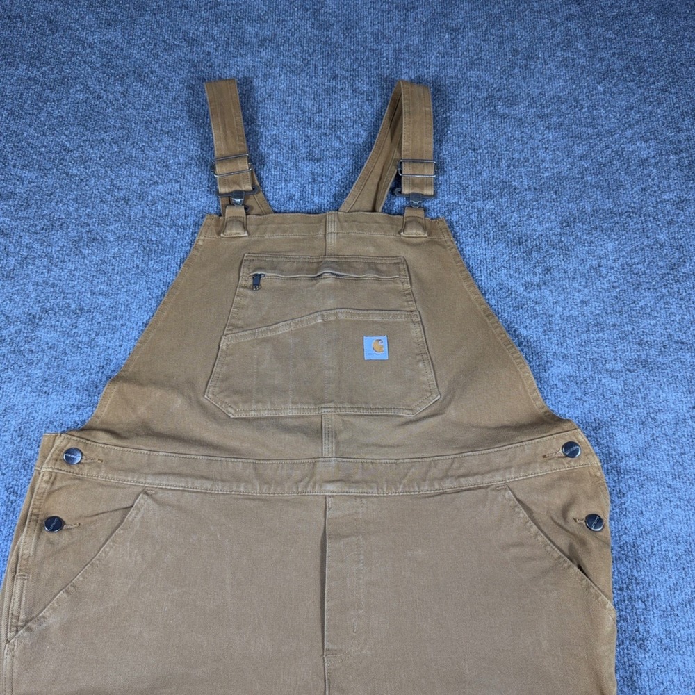 Carhartt Mens XXL Brown Rugged Flex Relaxed Fit Bib Overalls 104556-211 OR4556-W - Picture 2 of 9